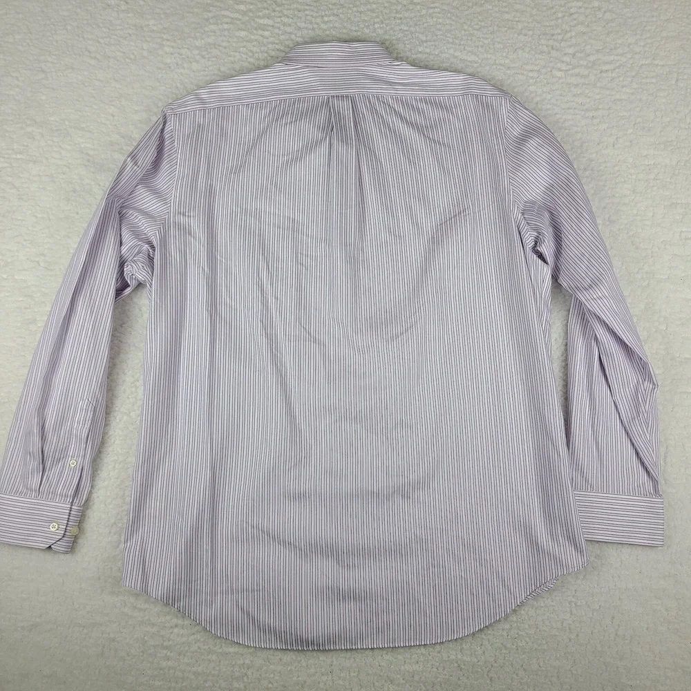 Banana Republic Dress Shirt Mens XL‎ Purple Blue Striped Non Iron Button Up